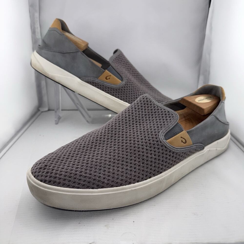 Men's Olukai Lae'ahi Slip-on Shoes Size 13 Micro Mesh Shoes Gray Laeahi Casual